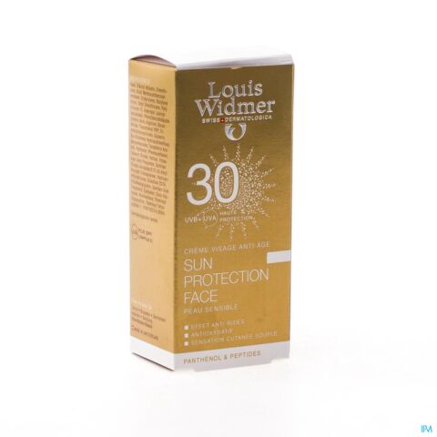 Louis Widmer Sun Protection Face Crème Visage Anti-Âge Parfumée IP30 Tube 50ml