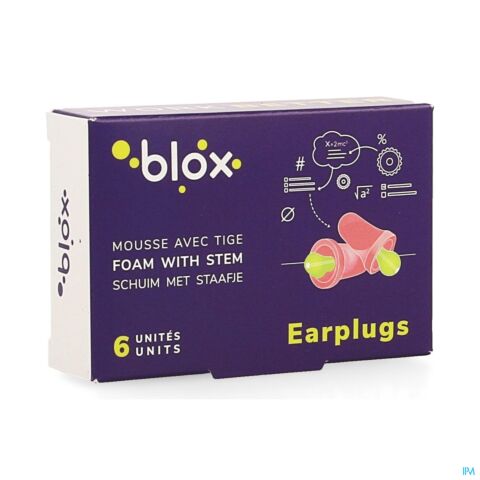 Blox Concentration Bouchons d'Oreille Anti-Bruit 3 Paires + Boîte de Rangement en Plastique