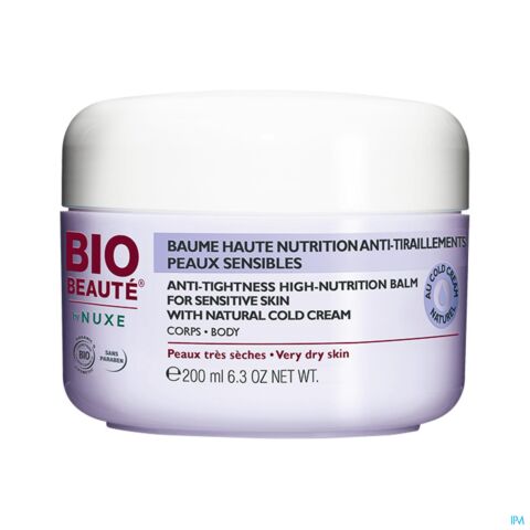 Bio Beauté by Nuxe Baume Corps Haute Nutrition Anti-Tiraillements Peaux Sensibles Cold Cream Pot 200ml