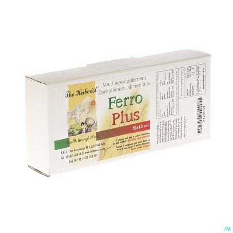 The Herborist Ferro Plus Ampoules 20 x 10ml
