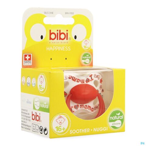 Bibi Happiness Natural Sucette Love Mama/Papa Best 6-16m 1 Pièce