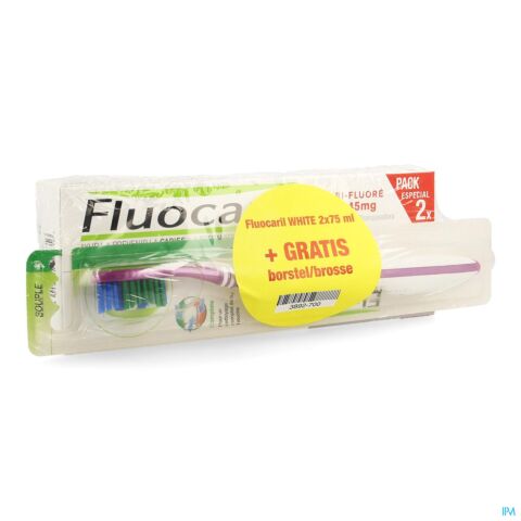 Fluocaril Bi-fluore 145 White 2x75ml + Brosse