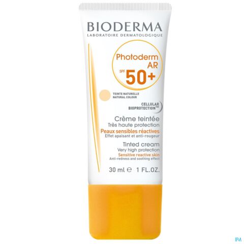 Bioderma Photoderm AR Crème Teintée Teinte Naturelle Peaux Sensibles Réactives IP50+ Tube 30ml