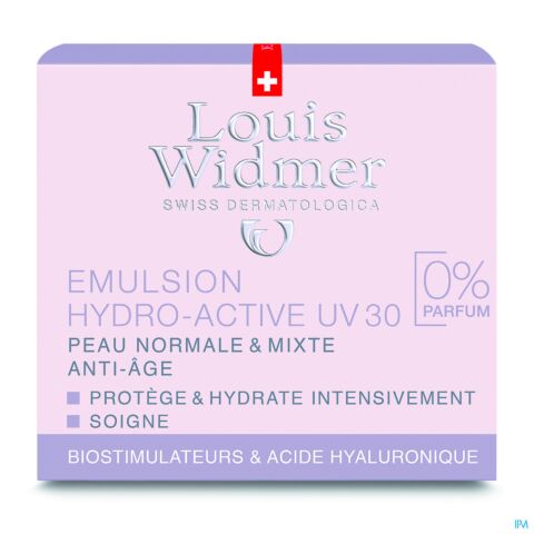 Louis Widmer Emulsion Hydro-Active UV30 Sans Parfum Pot 50ml