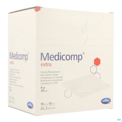 Hartmann Medicomp Compresses Stériles 6 Plis 10cmx10cm 25x2 Pièces