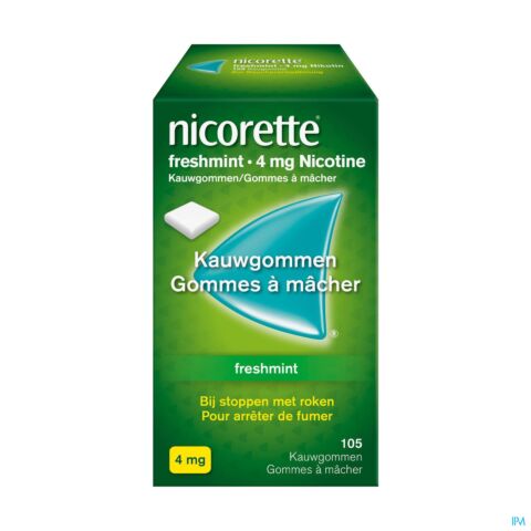 Nicorette Freshmint 4mg Nicotine 105 Gommes à Mâcher