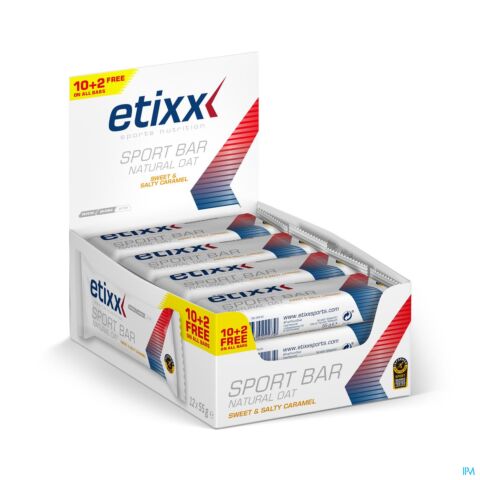 Etixx Performance Natural Oat Sport Bart Sweet & Salty Caramel 12x55g