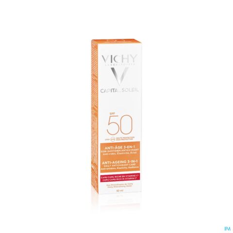 Vichy Idéal Soleil Anti-Âge Soin Antioxydant 3-en-1 IP50 Tube 50ml