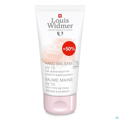 Louis Widmer Baume Mains UV10 Sans Parfum 50ml + 25ml GRATUITS