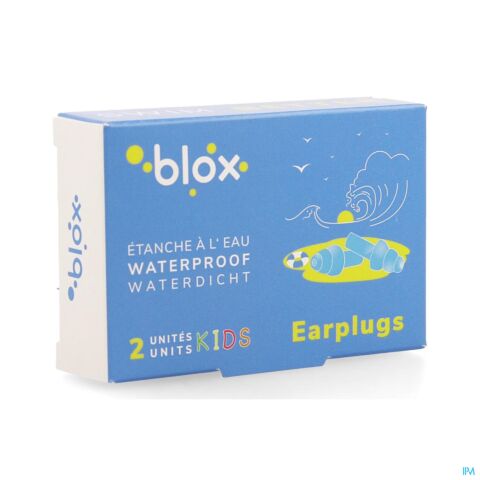 Blox Aquatique Bouchons d'Oreille Piscine Enfant 1 Paire + Boîte de Rangement en Plastique