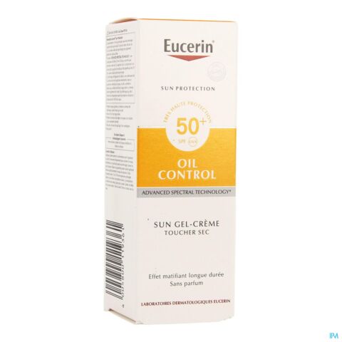 Eucerin Sun Oil Control Gel-Crème Toucher Sec Visage IP50+ Flacon Airless 50ml
