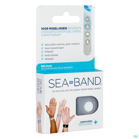 Sea-Band Bracelet d'Acupression Nausées Adulte Gris 2 Pièces