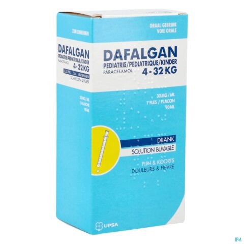 Dafalgan Pédiatrique 30mg/ml Enfants 4 à 32kg Sirop Flacon 90ml