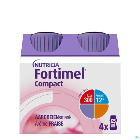 Fortimel Compact Fraise Bouteille 4x125ml