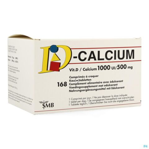 D Calcium 1000ui 500mg Comp A Croquer 168