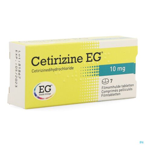 Cetirizine EG 10mg 7 Comprimés Pelliculés