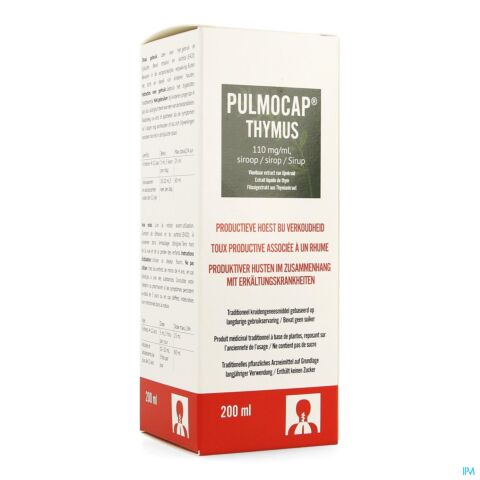 Pulmocap Thymus Toux Productive & Rhume Sirop Flacon 200ml
