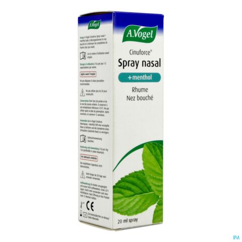 A. Vogel Cinuforce Spray Nasal + Menthol En Cas de Nez Bouché 20ml