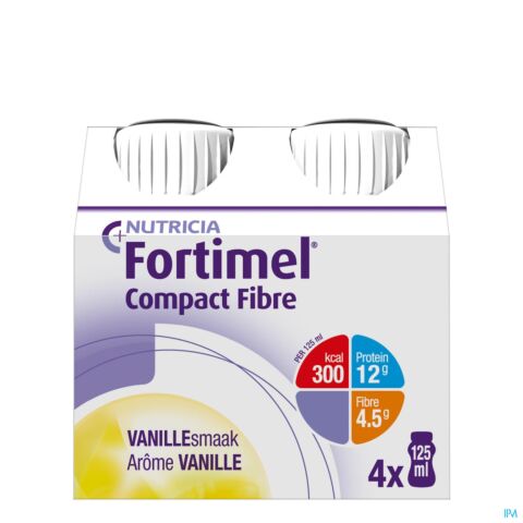 Fortimel Compact Fibre Vanille Bouteille 4x125ml