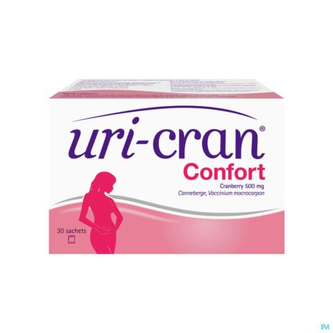 Uri-Cran Confort 500mg Hygiène Urinaire Goût Framboise 30 Sachets