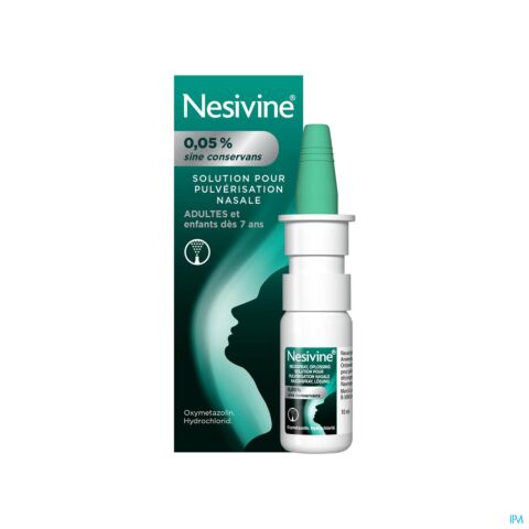 Nesivine 0,05% Sine Conservans Solution pour Pulvérisation Nasale Adultes & Enfants dès 7 Ans Spray 10ml