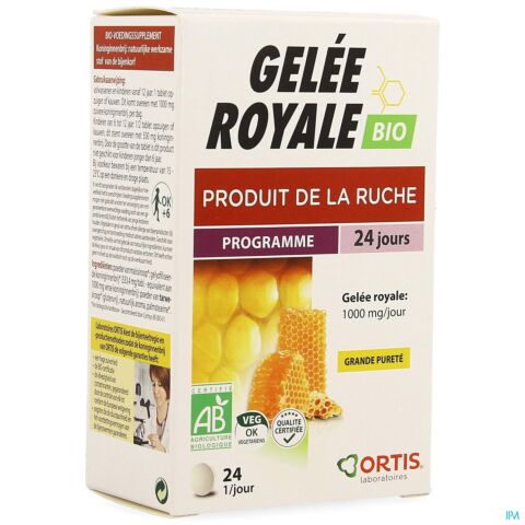Ortis Gelée Royale Bio Goût Orange 24 Comprimés à Croquer