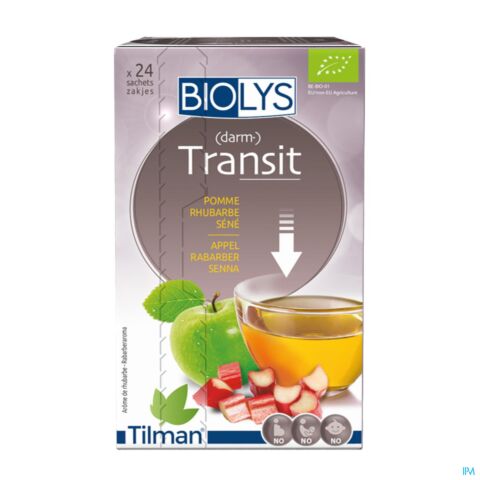 Biolys Transit Intestinal Tisane Pomme Rhubarbe Séné 24 Infusions