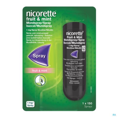 Nicorette Fruit & Mint 1mg/Spray Solution pour Pulvérisation Buccale 150 Doses