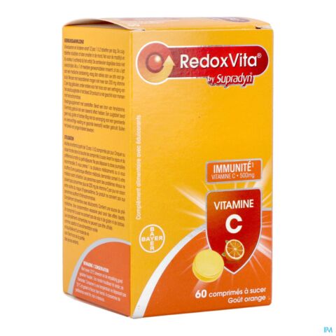 RedoxVita Vitamine 500mg Goût Orange 60 Comprimés à Sucer