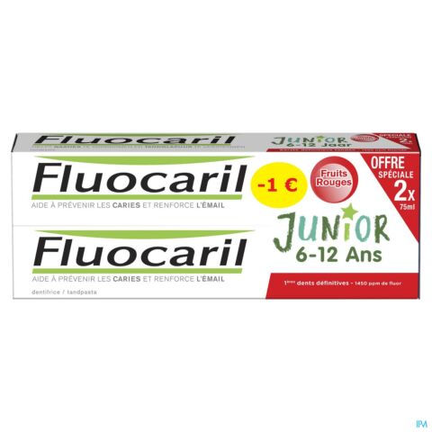 Fluocaril Junior Fruits Rouges 2x75ml Promo -1€
