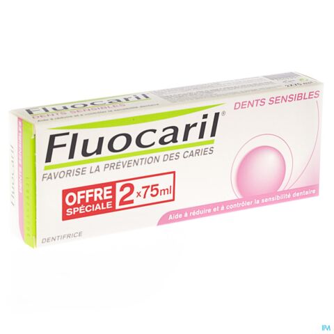 Fluocaril Dentifrice Dents Sensibles 2x75ml