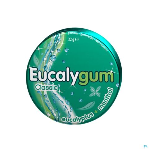 Eucalygum Classic Eucalyptus Menthol Avec Sucre Gommes Rafraîchissantes 32g