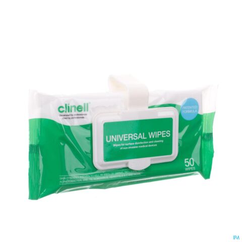 Clinell Universl Wipes Lingettes Desinfectantes Paquet 50 Pieces