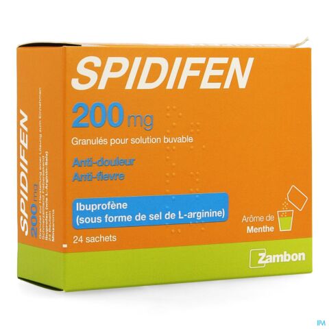 Spidifen 200mg Arôme Menthe 24 Sachets