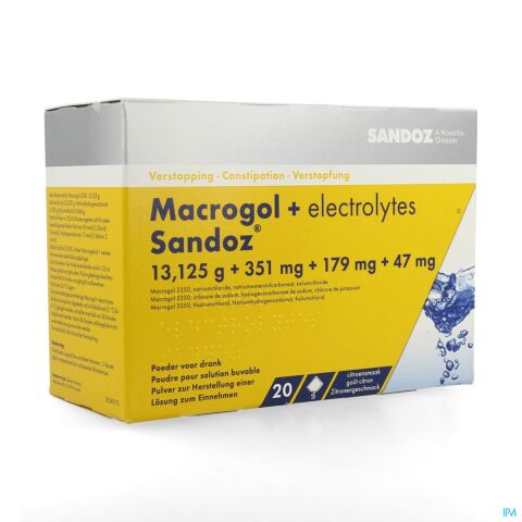 Macrogol + Electrolytes Sandoz Goût Citron 20 Sachets