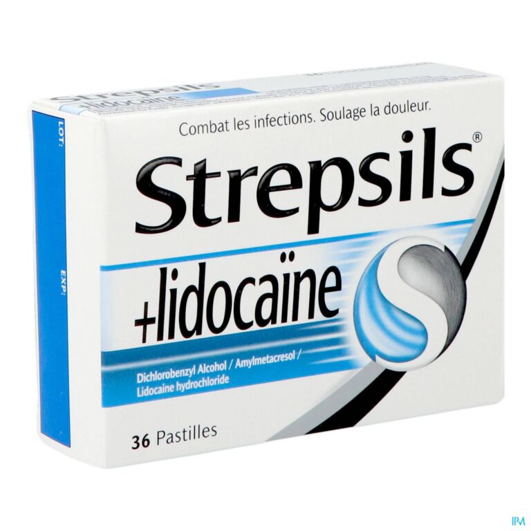 Strepsils + Lidocaïne Maux de Gorge 36 Pastilles à Sucer - Pharma