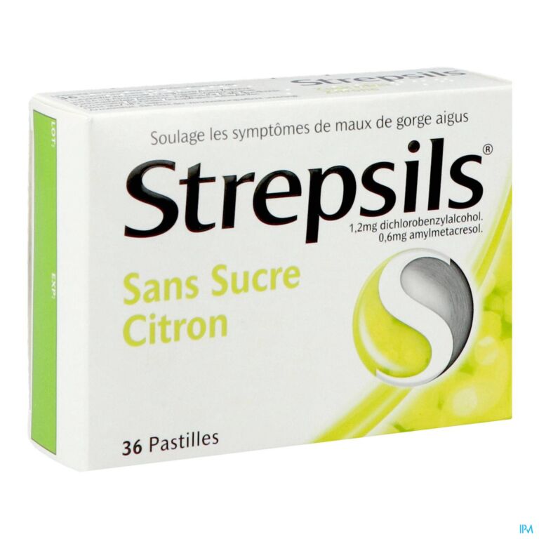 Strepsils Miel-Citron Maux de Gorge 36 Pastilles à Sucer - Pharma