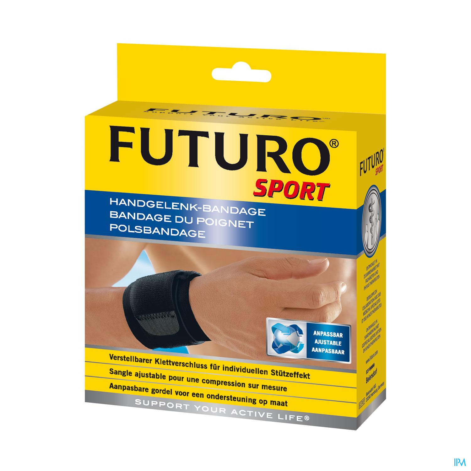 Futuro Sport Bandage Poignet Noir Ajustable 1 Pièce - Pharma Online